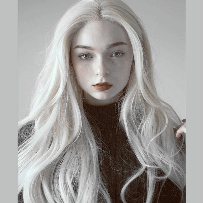 二次元动漫cosplay假发女长发男士帅气中分刘海长卷发白色全头套