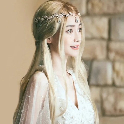 日系动漫cos假发女长发中分八字刘海长直发精灵仙子化妆假毛头套 - 封面