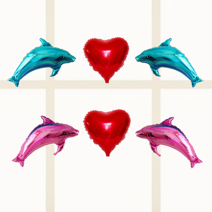 婚庆用品大全婚房装饰布置铝箔纸海豚气球儿童卡通大号蓝色生日