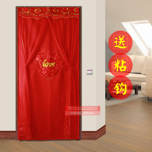 门帘结婚婚房门挂红色布艺中式家用喜字门帘卧室装饰婚庆用品大全