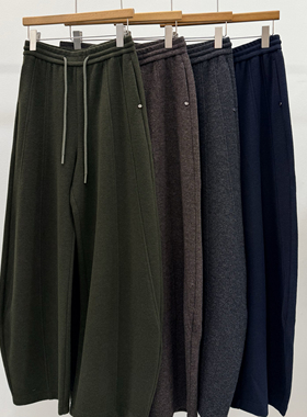 【秋冬版卫裤】弹力腰弯刀型磨毛感卫裤  cana韩代正品