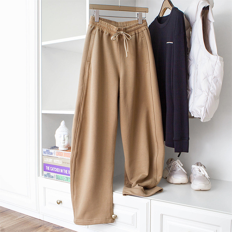 美拉德香蕉裤女秋冬羊毛阔腿裤加长棕色卫裤休闲镰刀裤,女装/女士精品,卫裤,淘宝优惠券,粉丝福利购,淘宝优惠卷