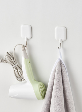 新款白色粘胶塑料粘钩日本KM207厨房无痕挂钩3只装双面胶承重2kg