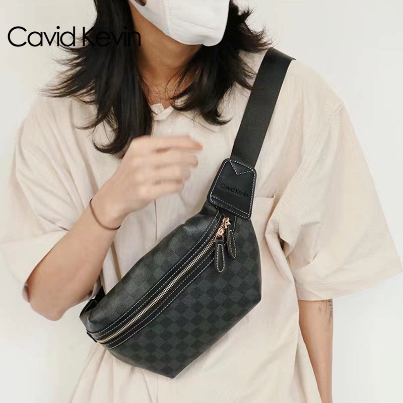 Cavid Kevin街头男士胸包斜挎包时尚单肩包休闲斜挎包腰包手机包