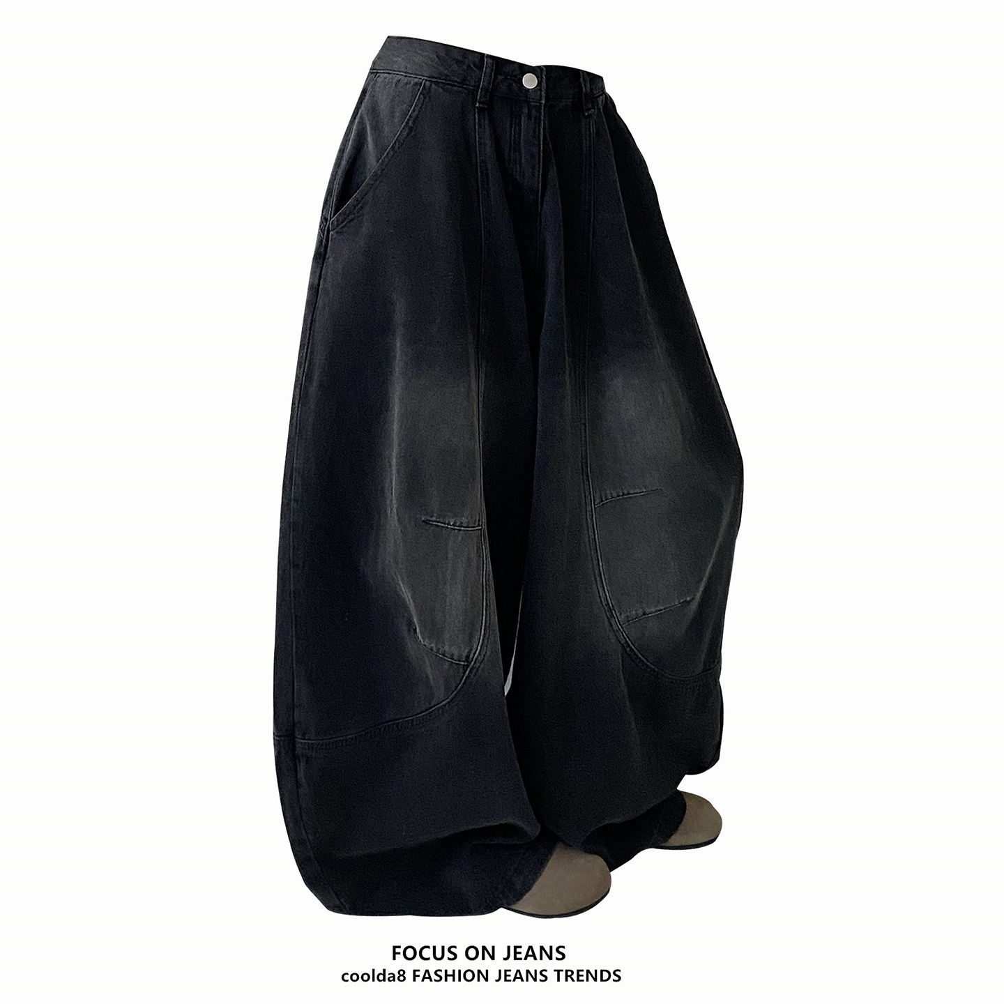 美式复古弯刀牛仔裤女秋冬新款