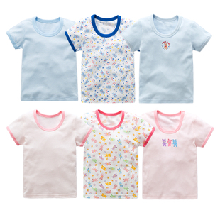 日系小熊系列实用薄款宝宝纯棉短袖T恤中大童舒适睡衣打底上衣