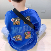 童童妈定制男女童韩版 宽松卡通狼加绒圆领卫衣宝宝软糯上衣秋冬装