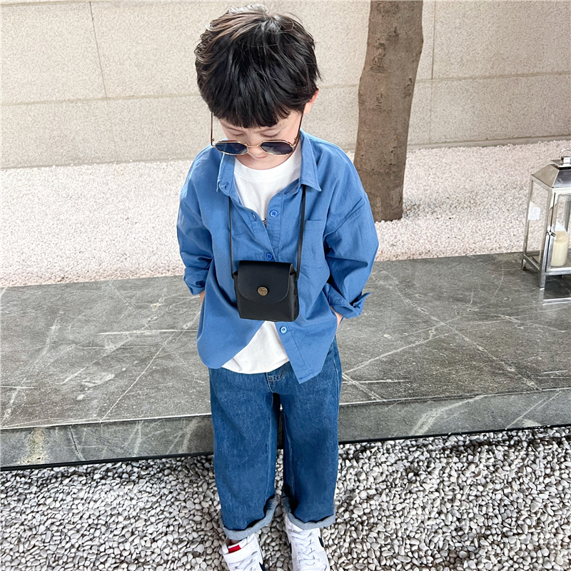 童童妈定制蓝色黄色衬衫