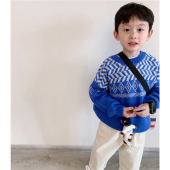 秋冬装 童童妈定制男女童韩版 宽松类马海毛复古提花毛衣宝宝针织衫