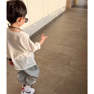 童童妈定制男童韩版宽松纯棉儿童IF发泡字母圆领长袖T恤宝宝秋装