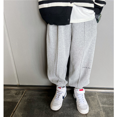 童童妈定制宽松休闲米呢束脚裤