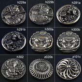 纯铜财布扣纯铜齐天大圣咬翎骷髅玫瑰千手神象装 饰扣DIY箱包配件