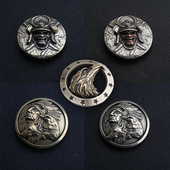 新款 手工皮具配件 饰扣包包 财布扣纯铜印第安风格 武士黄铜白铜装