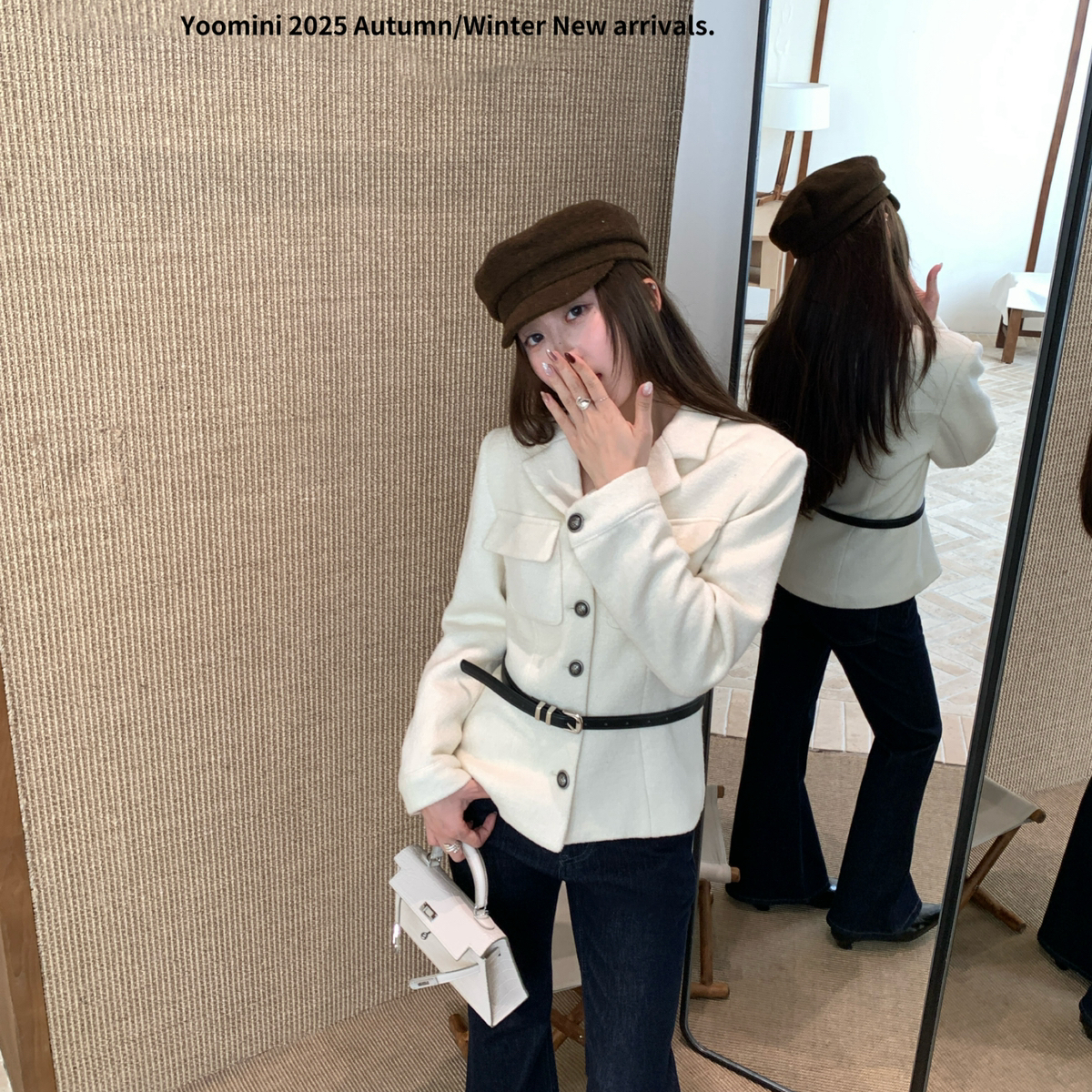 静茹名媛轻奢高级感短外套2025秋冬短外套(配皮带)Y10061-LY