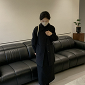 静茹领中长款 YS1 百搭通勤羊毛外套 含70绵羊毛