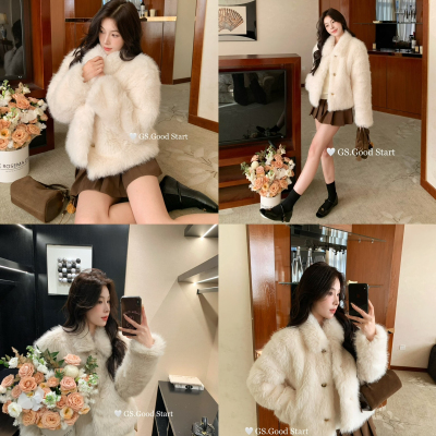 静茹妥富家女冬季温柔气质千金感环保皮草短外套G6426