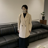 复古西装 中长羊毛外套 含70绵羊毛 静茹法式 YS2