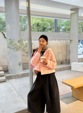 静茹家冬上新新中式连帽盘扣宽松保暖羽绒服外套K568