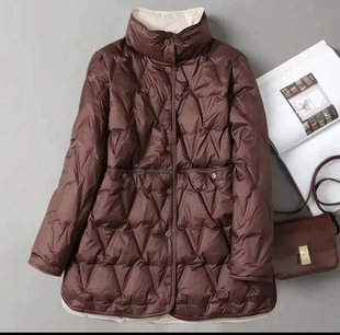 【2026新款网红爆款】双面两面轻薄羽绒服女中长款大码加大小个子