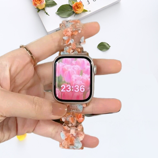 applewatch表帶適用蘋果手表三星76華為4小米color蝴蝶樹脂創(chuàng)意女