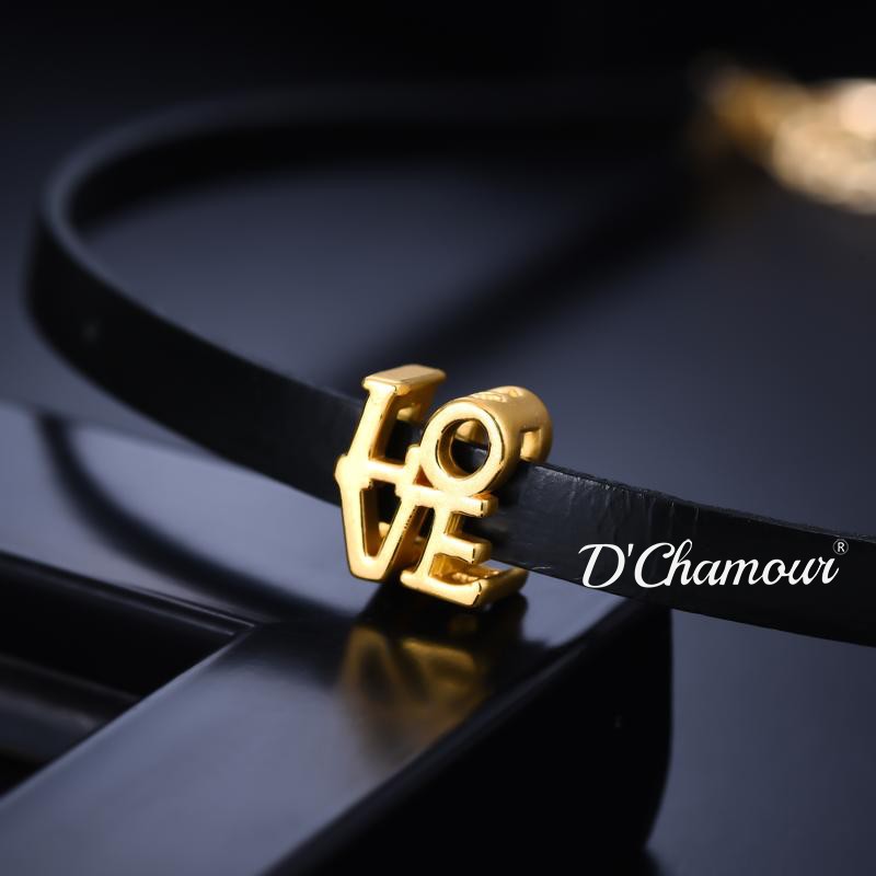 个性黄金真皮颈带时尚脖链chock