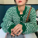 韩版2021年新款秋装单排扣毛衣开衫宽松外穿针织衫外套女装秋冬潮