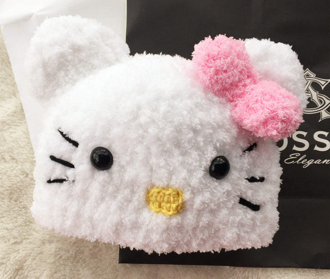 kitty Hat Autumn and winter baby thickening Wool Hat baby keep warm princess girl Cartoon manual Knit capin the Children/Baby/Family fitted , Hat/Muffler/Masks/Gloves/Earmuffs/Booties , Hat  category - from Buy2taobao.com to provide professional Taobao agent buy service