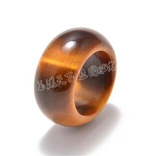 天然虎睛石戒指黄虎眼石扳指男女款木变石指环霸气玉戒子