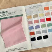 8006仿真丝弹力不透加厚缎纹乱麻单面麻色卡婚纱旗袍裙布料样卡本