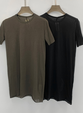 RO春夏暗黑主线纯色超薄纯棉针织打底圆领短袖T恤一片式版型2色男