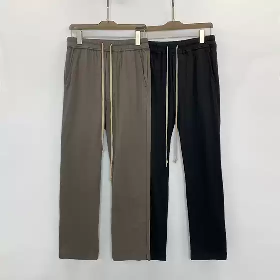Ro Spring and Summer Regular Thin Cotton Knit Casual Sports Straight-Leg Versatile Pants in Black, Gray, and Green for Men and Women, Couple Style
