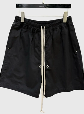 RO风格暗黑机能高街前置拉链侧开叉廓形宽松抽绳运动拳击短裤夏季