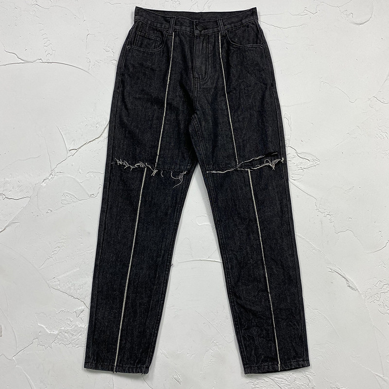夏季男士牛仔裤裤子宽松直筒潮牌