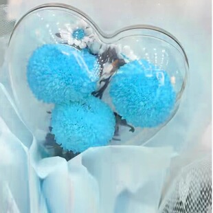 透明爱心球花束亚克力礼品包装创意礼盒装饰桃心带手把塑料包装球