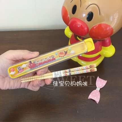 日本lec面包超人餐具环保竹子宝宝外出便携儿童筷子附送收纳盒