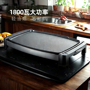 家用无烟不粘烤肉机电烤盘铁板烧烤肉锅一体锅 洛明达电烧烤炉韩式