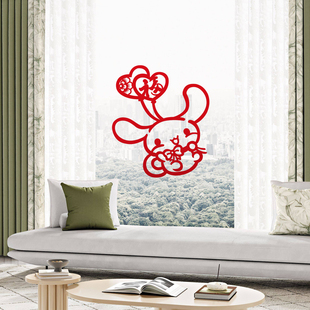 福到快乐到 新款春节过年玻璃装饰贴新年福字窗花门贴喜庆可爱风