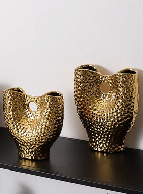 轻奢创意陶瓷摆件展厅样板间小众软装饰品酒柜开放格摆设