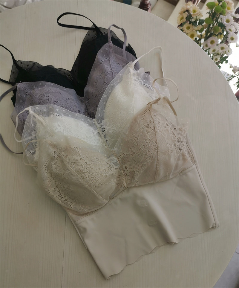 蕾大U丝美背一体杯无痕吊带背心乳胶中长款短款吊带内衣