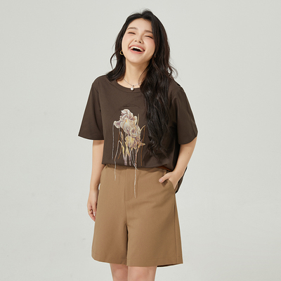 Sweetly.Sun大码圆领短袖T恤