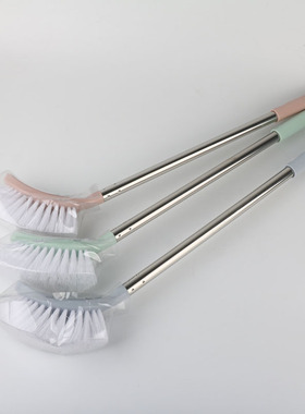 正品顺美长手柄马桶刷SM-5222浴室清洁地刷不锈钢杆弯头厕刷53CM