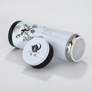 陶瓷保温杯双层内胆男女高级泡茶商务真空不锈钢骨瓷直身杯