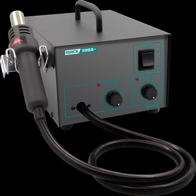 原装QUICK快克990A+990AD+工业电子数显控温拆焊台无铅恒温热风