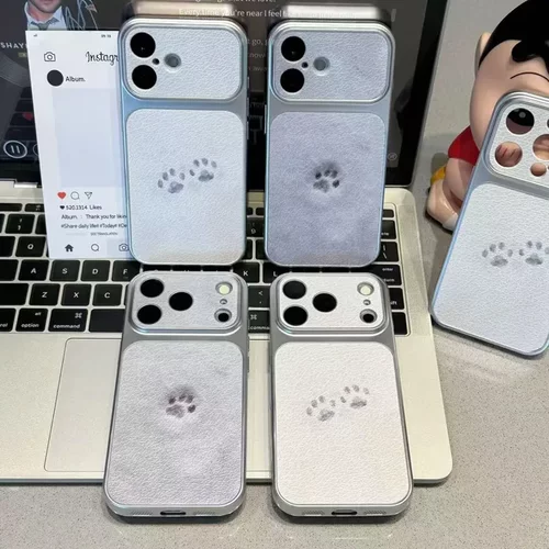黑爪印适用iPhone17promax手机壳苹果16pro新款15pro小众16皮纹