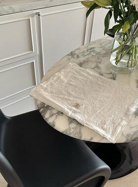 白色水洗棉餐桌垫小花边纯棉双层布艺拍照背景布装饰简约家用餐布