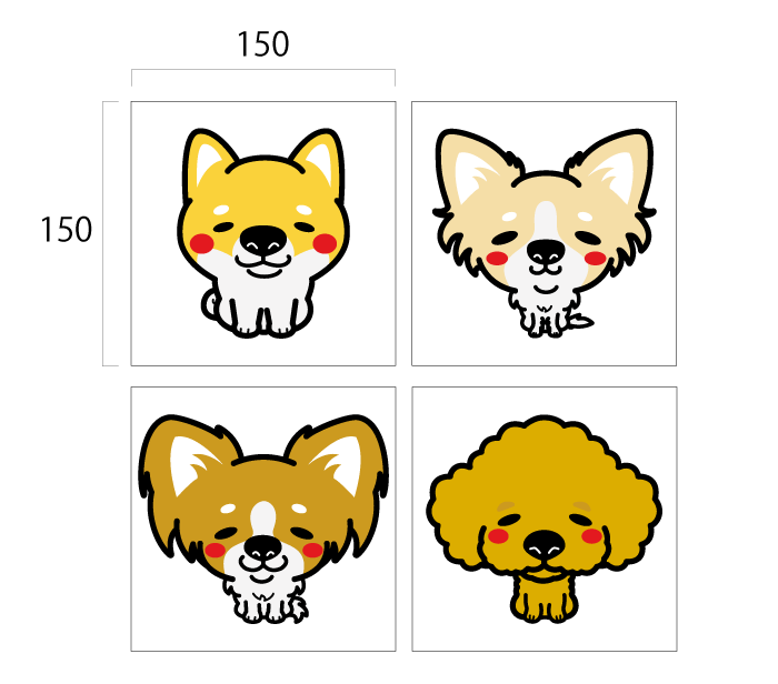 金毛七宝家 日本直运 卡通可爱 狗狗贴纸 l尺寸 一枚入 彩色车贴