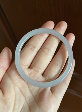 高品质和田玉青海料冰烟紫色手镯细条窄条叮当镯子55.8*5.3*5.8