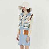 毛衣背心女 XUNRUO熏若 周也同款 复古猫咪盘扣设计师品牌针织马甲