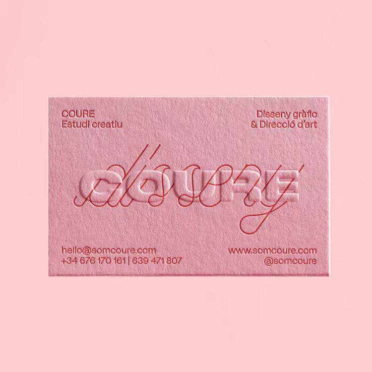 爆款彩色纸浮雕压凹凹凸烫金名片免费设计高档创意商务个性定制