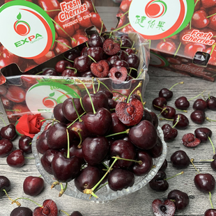 智利车厘子3J桑提娜黑珍珠5斤原箱礼盒进口大樱桃超大果樱桃顺丰